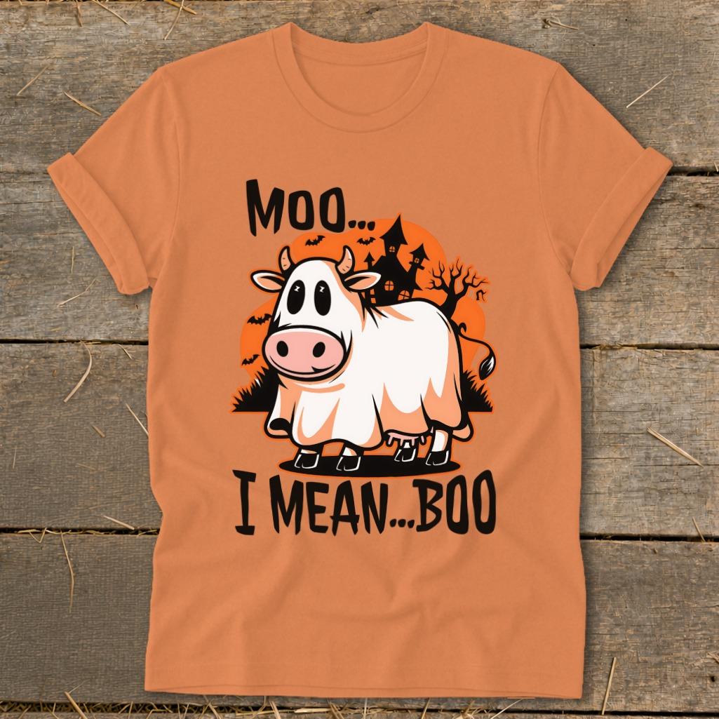 Halloween Moo I Mean Boo Cow Softstyle Tee