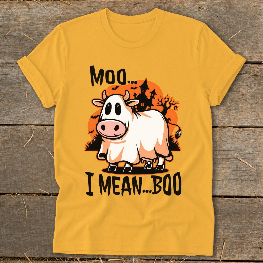 Halloween Moo I Mean Boo Cow Softstyle Tee