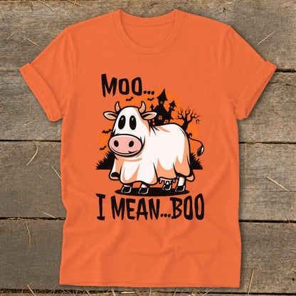 Halloween Moo I Mean Boo Cow Softstyle Tee