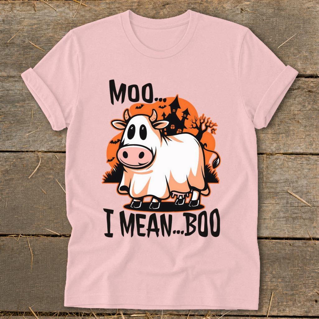 Halloween Moo I Mean Boo Cow Softstyle Tee