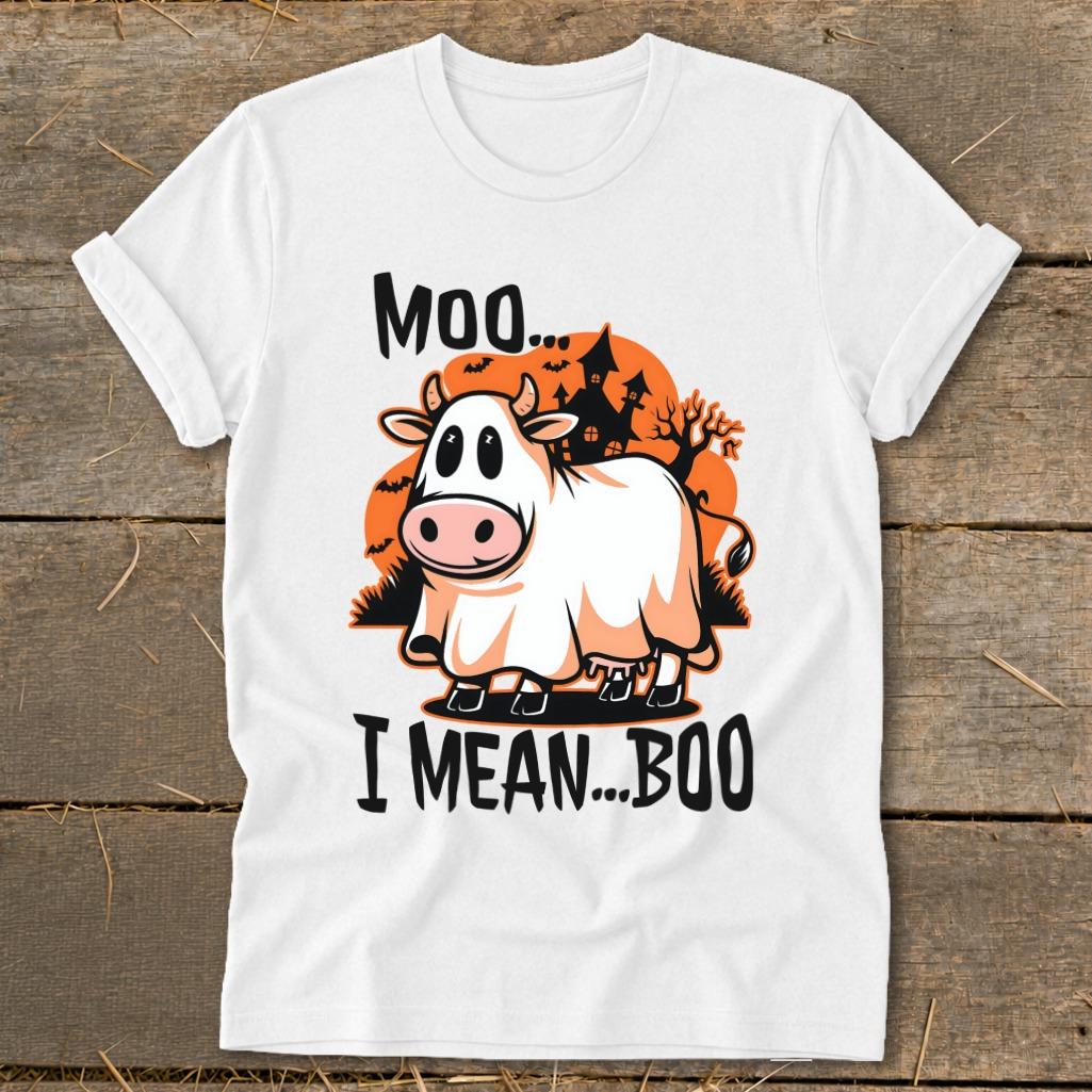 Halloween Moo I Mean Boo Cow Softstyle Tee