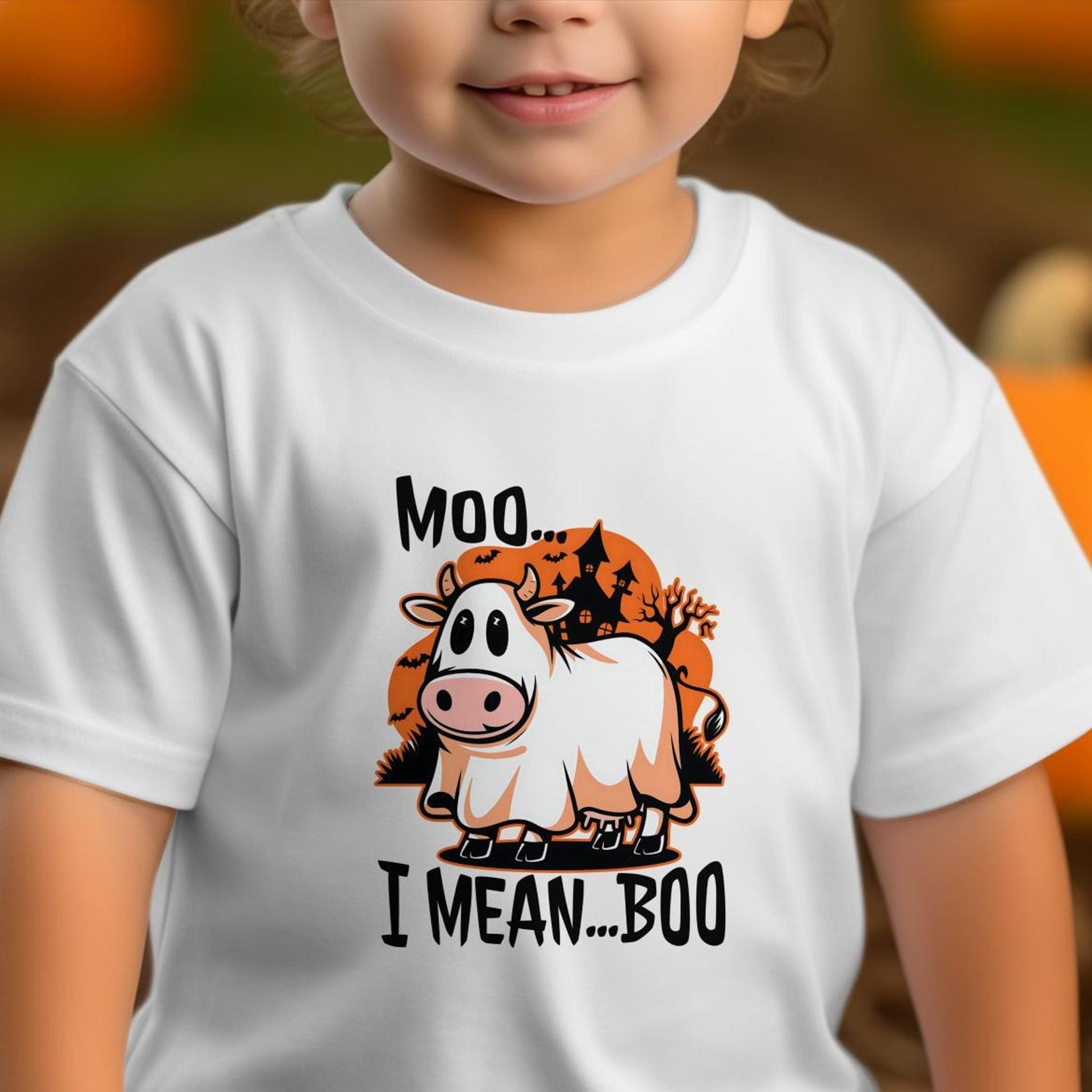 Halloween Moo I Mean Boo Cow Youth Shirt