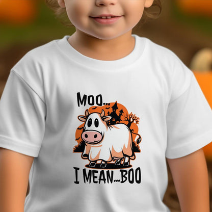 Halloween Moo I Mean Boo Cow Youth Shirt
