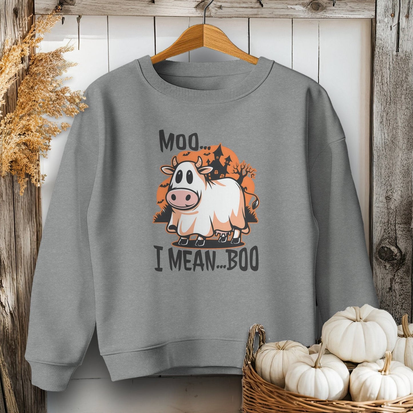 Halloween Moo I Mean Boo Cow Youth Shirt