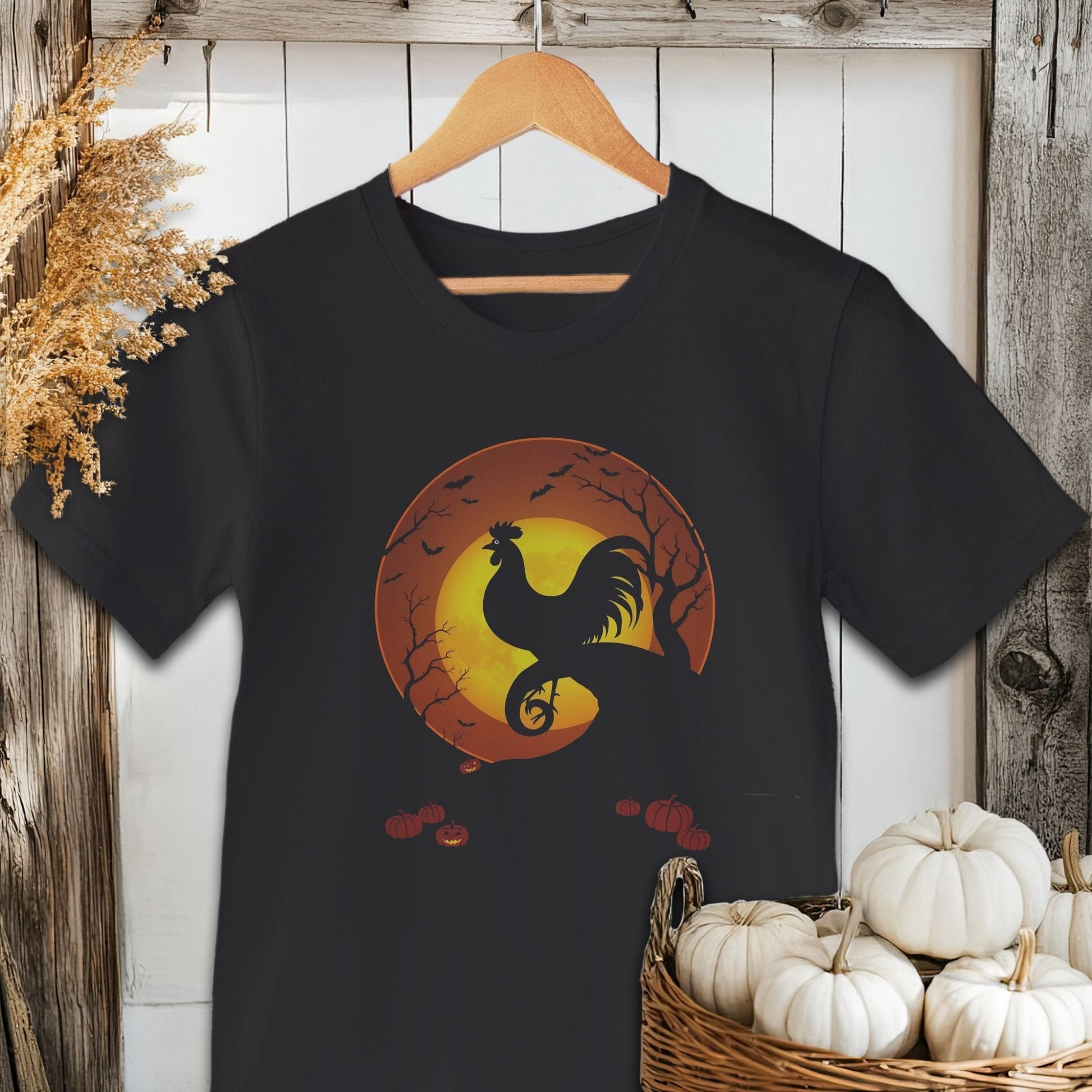 Halloween Rooster in the Moon Shirt