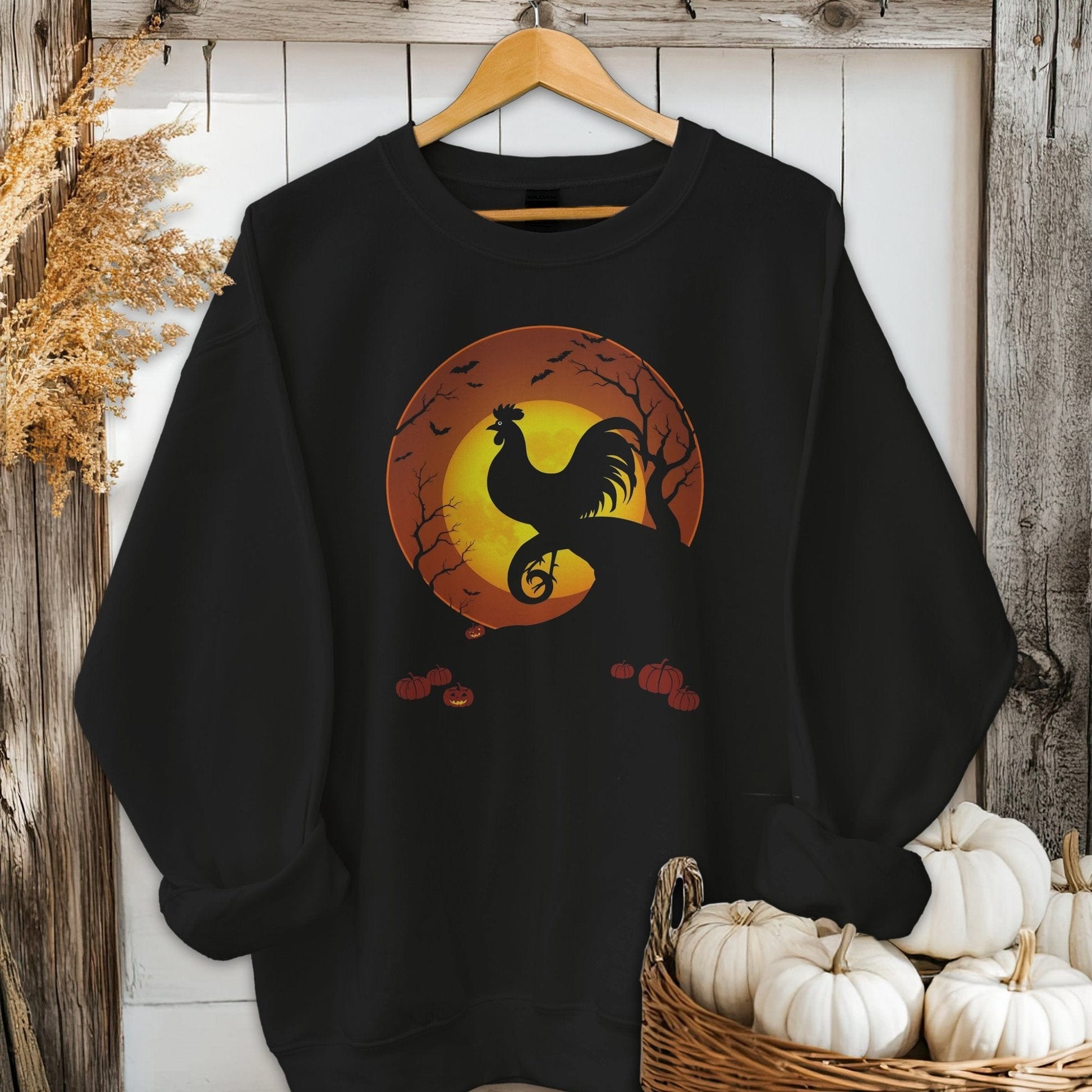 Halloween Rooster in the Moon Shirt
