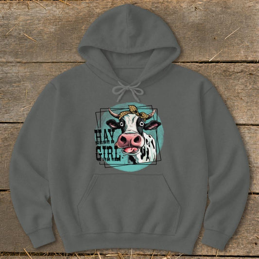 Hay Girl Hoodie - Charcoal