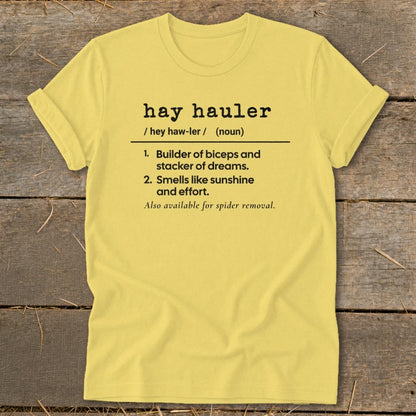 Hay Hauler Definition Softstyle Tee - Maize Yellow
