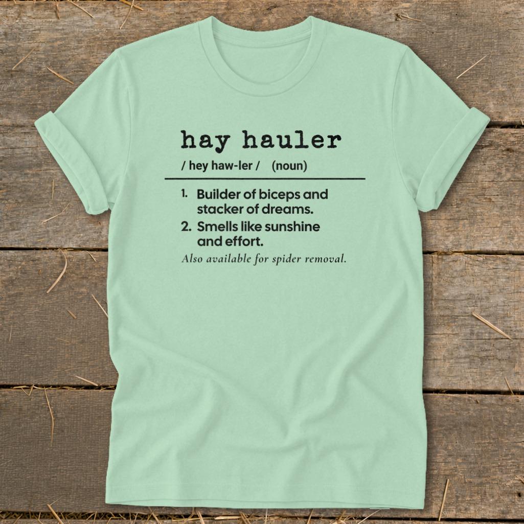 Hay Hauler Definition Softstyle Tee - Mint