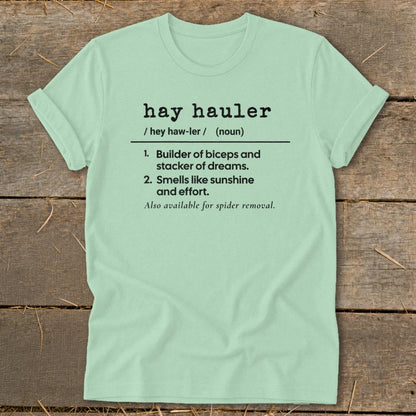 Hay Hauler Definition Softstyle Tee - Mint