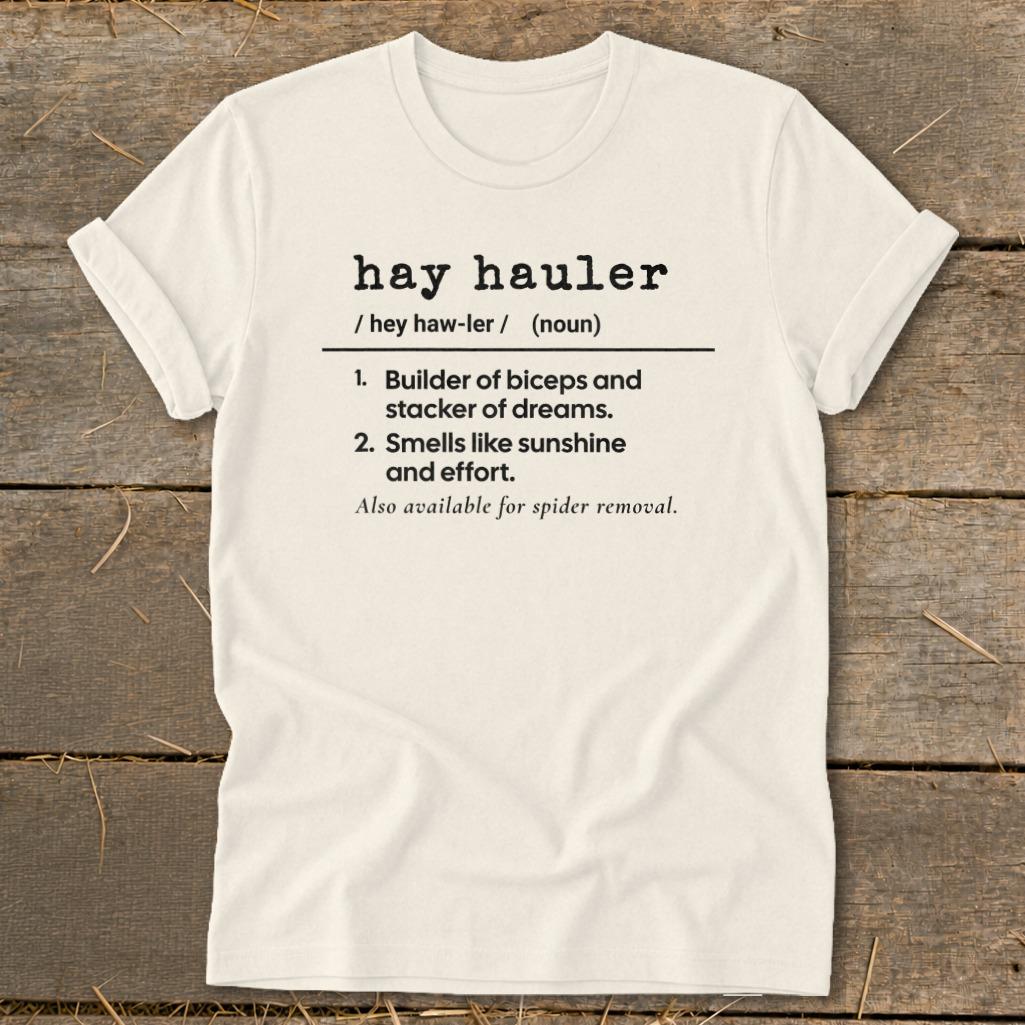 Hay Hauler Definition Softstyle Tee - Natural