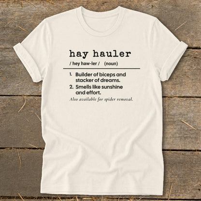 Hay Hauler Definition Softstyle Tee - Natural