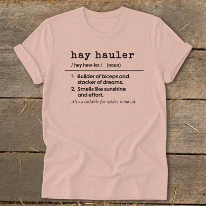 Hay Hauler Definition Softstyle Tee - Peach