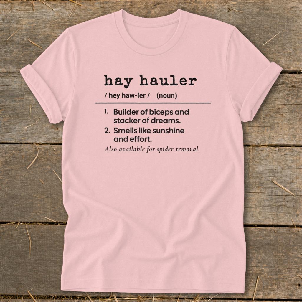 Hay Hauler Definition Softstyle Tee - Pink