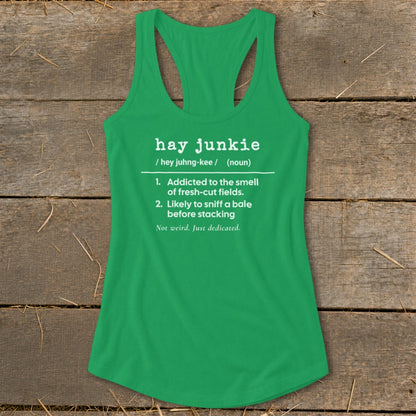 Hay Junkie Definition Racerback Tank