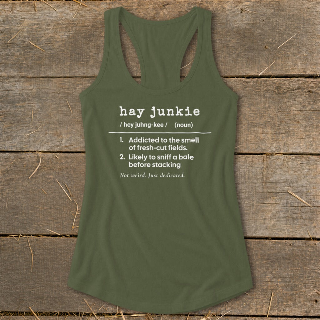 Hay Junkie Definition Racerback Tank