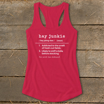 Hay Junkie Definition Racerback Tank
