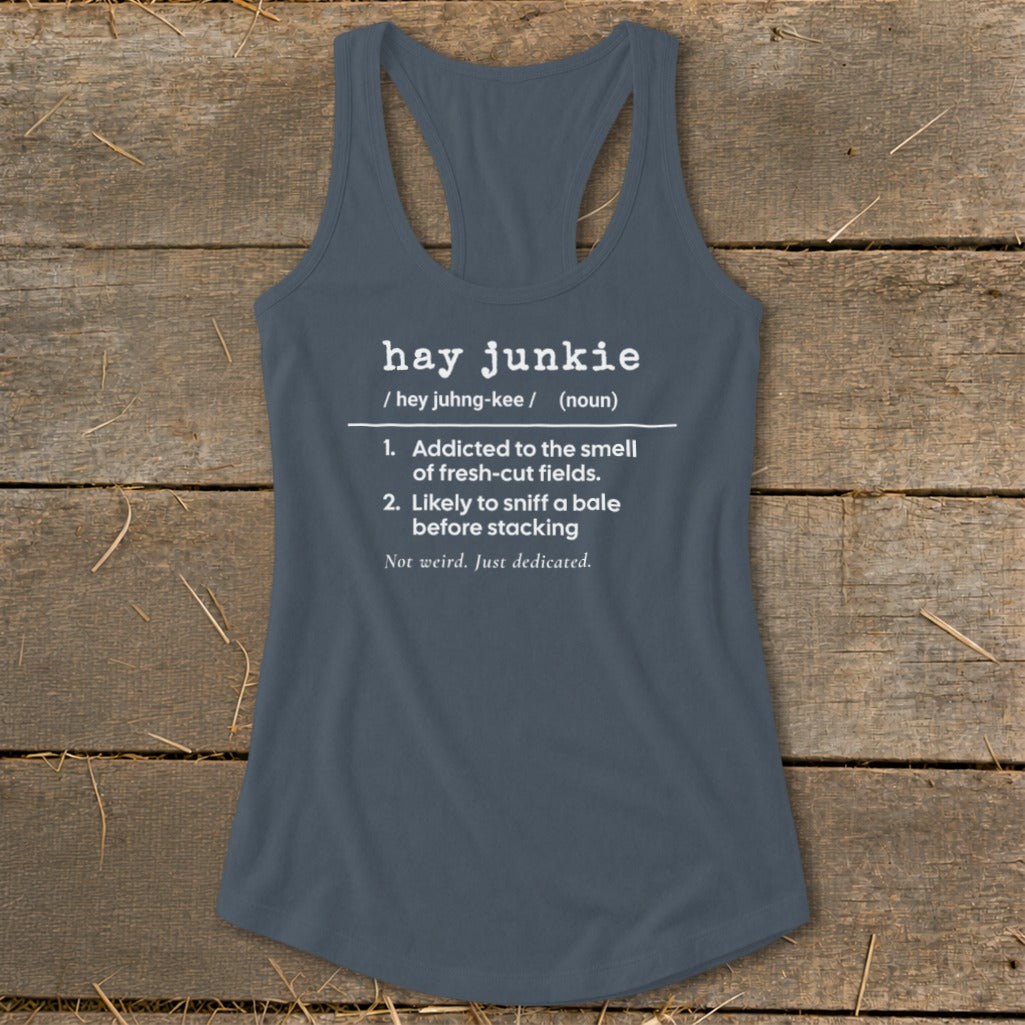Hay Junkie Definition Racerback Tank