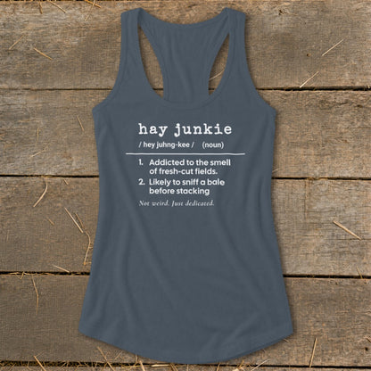 Hay Junkie Definition Racerback Tank