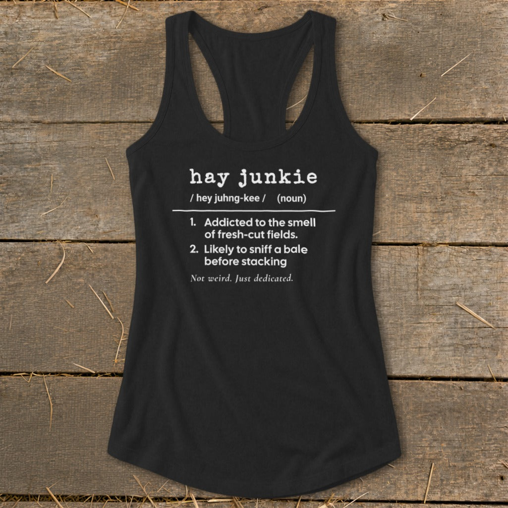 Hay Junkie Definition Racerback Tank