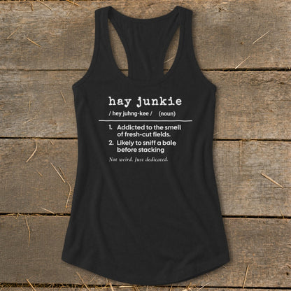 Hay Junkie Definition Racerback Tank