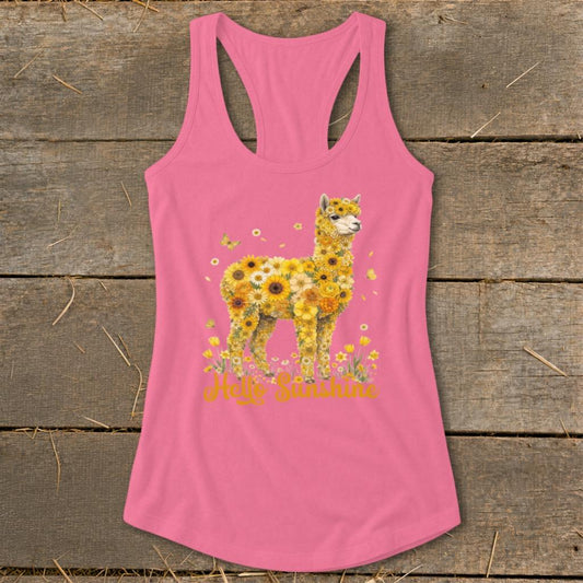 Hello Sunshine Alpaca Racerback Tank