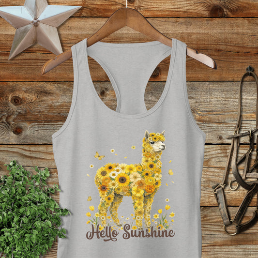 Hello Sunshine Alpaca Racerback Tank