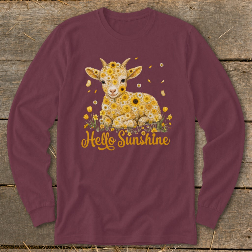 Hello Sunshine Baby Goat Long Sleeve Tee