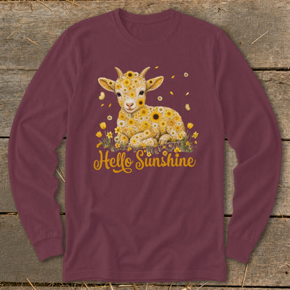 Hello Sunshine Baby Goat Long Sleeve Tee