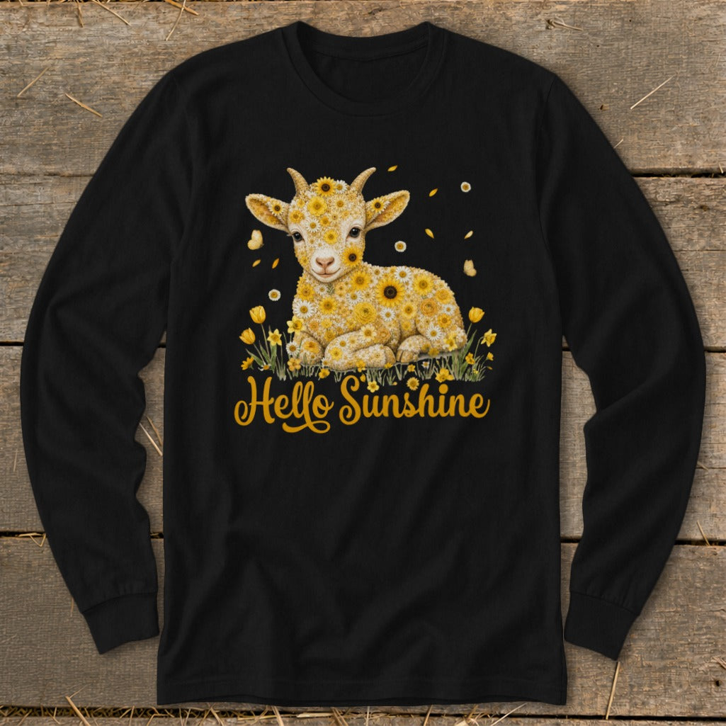 Hello Sunshine Baby Goat Long Sleeve Tee
