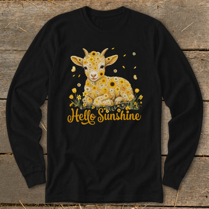 Hello Sunshine Baby Goat Long Sleeve Tee