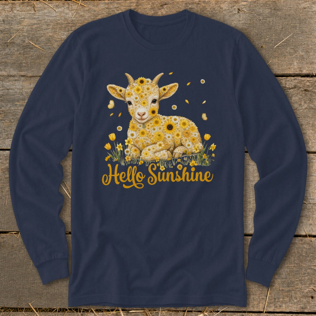 Hello Sunshine Baby Goat Long Sleeve Tee