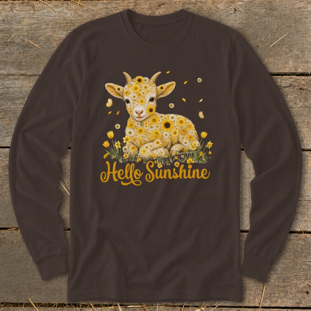 Hello Sunshine Baby Goat Long Sleeve Tee
