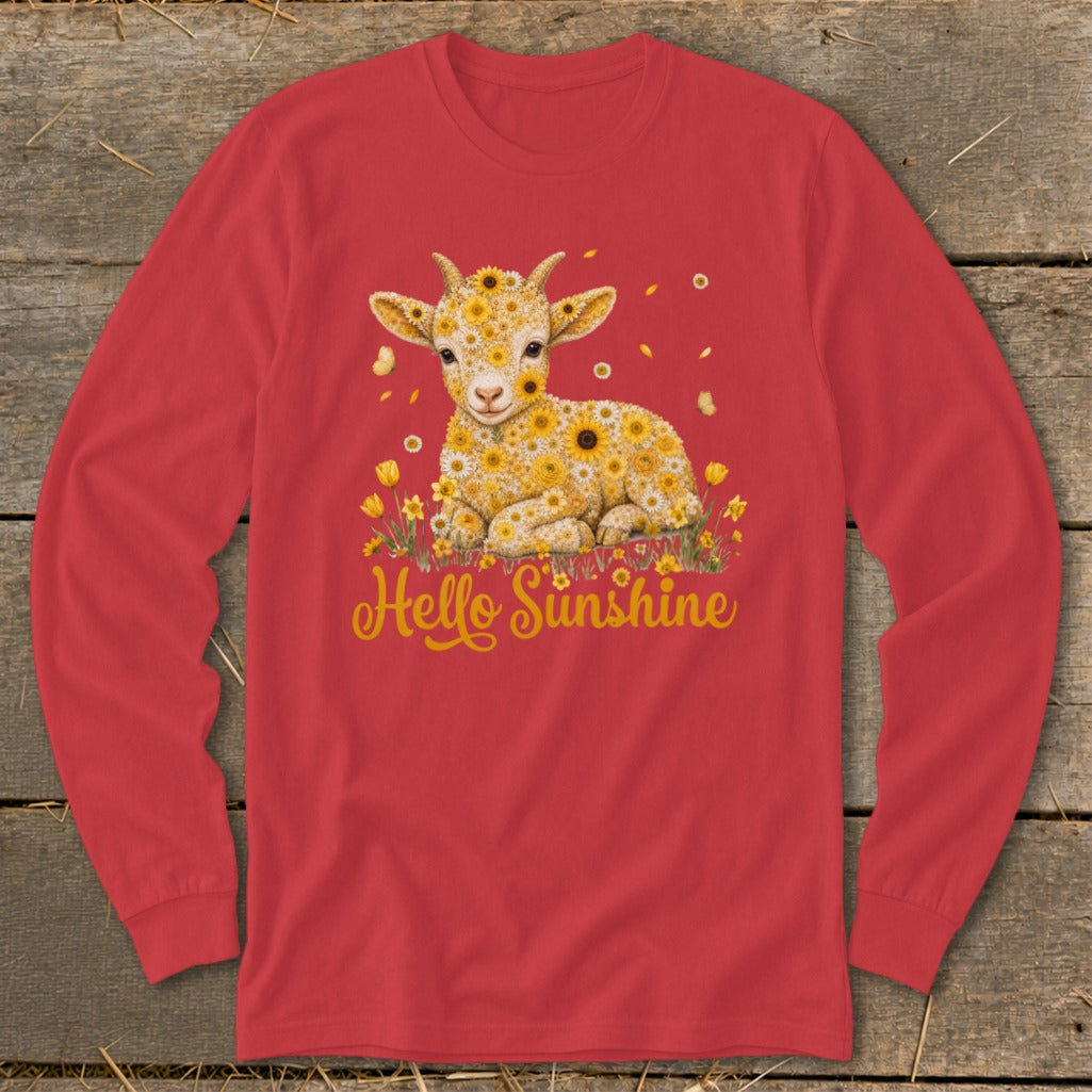 Hello Sunshine Baby Goat Long Sleeve Tee