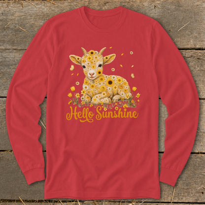 Hello Sunshine Baby Goat Long Sleeve Tee