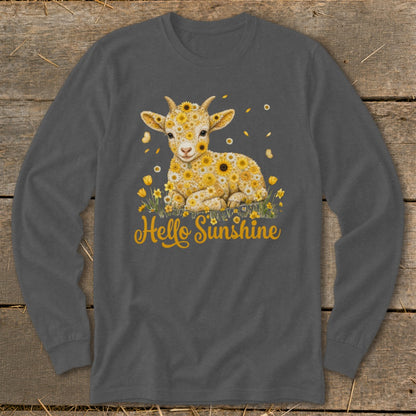 Hello Sunshine Baby Goat Long Sleeve Tee