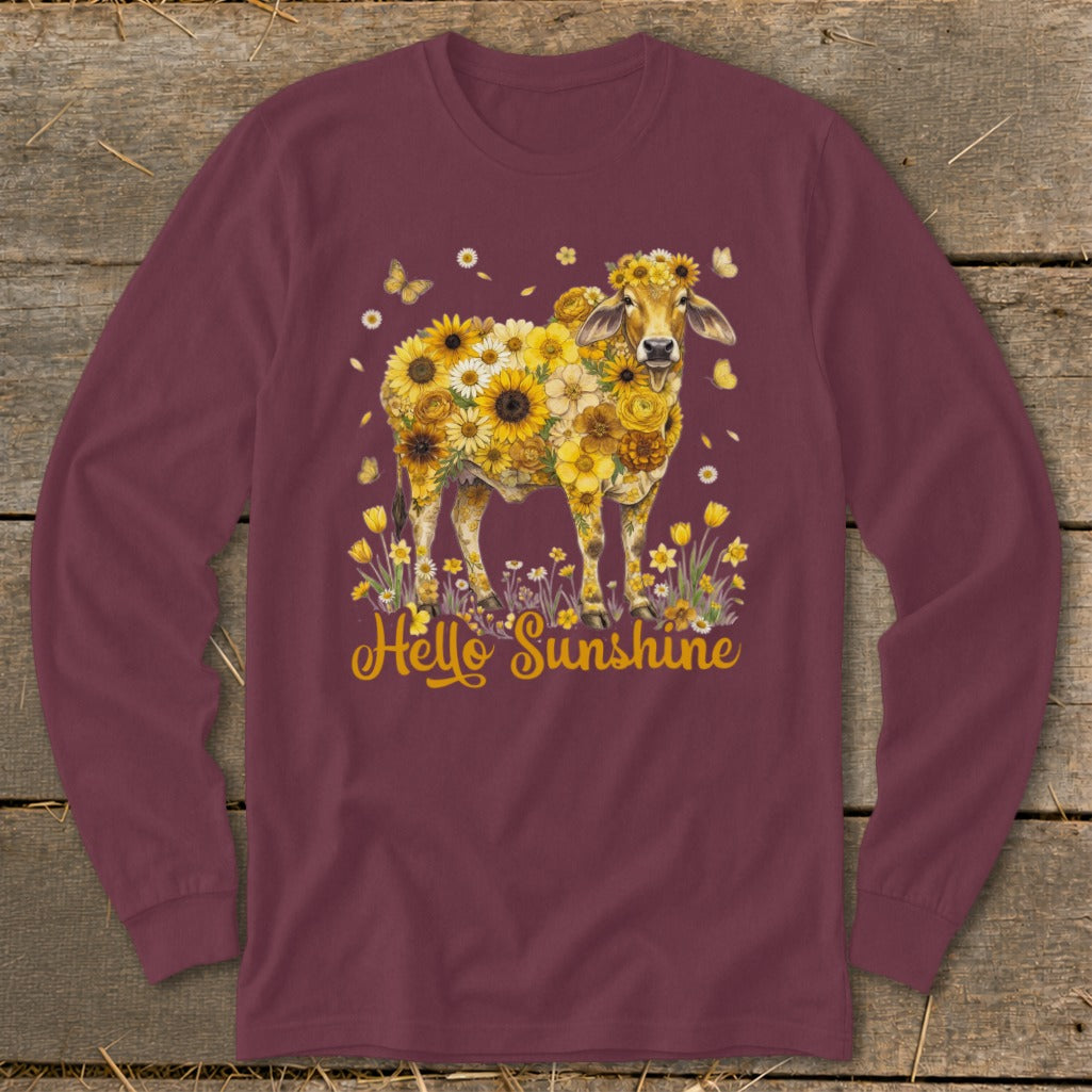 Hello Sunshine Brahma Cow Long Sleeve Tee