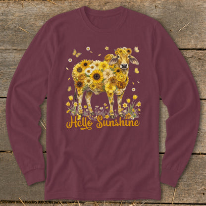 Hello Sunshine Brahma Cow Long Sleeve Tee