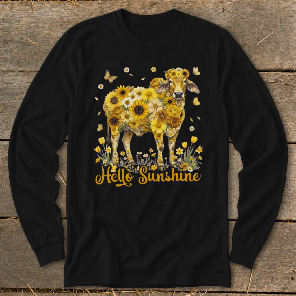 Hello Sunshine Brahma Cow Long Sleeve Tee