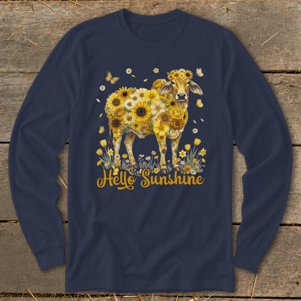 Hello Sunshine Brahma Cow Long Sleeve Tee