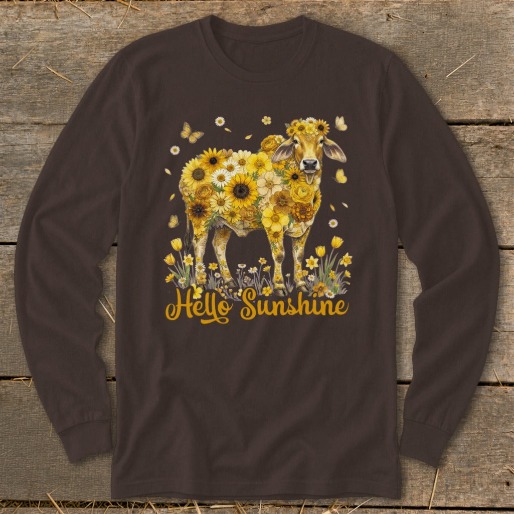 Hello Sunshine Brahma Cow Long Sleeve Tee