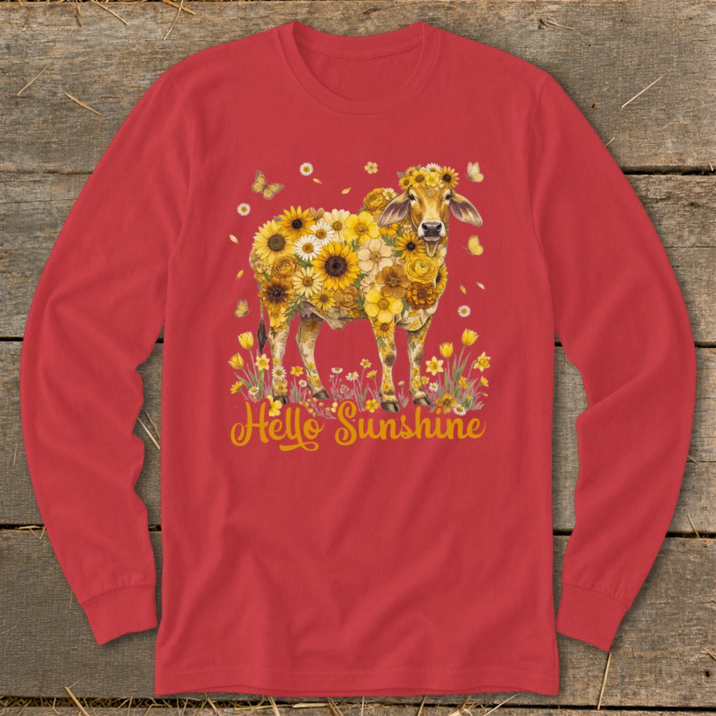 Hello Sunshine Brahma Cow Long Sleeve Tee
