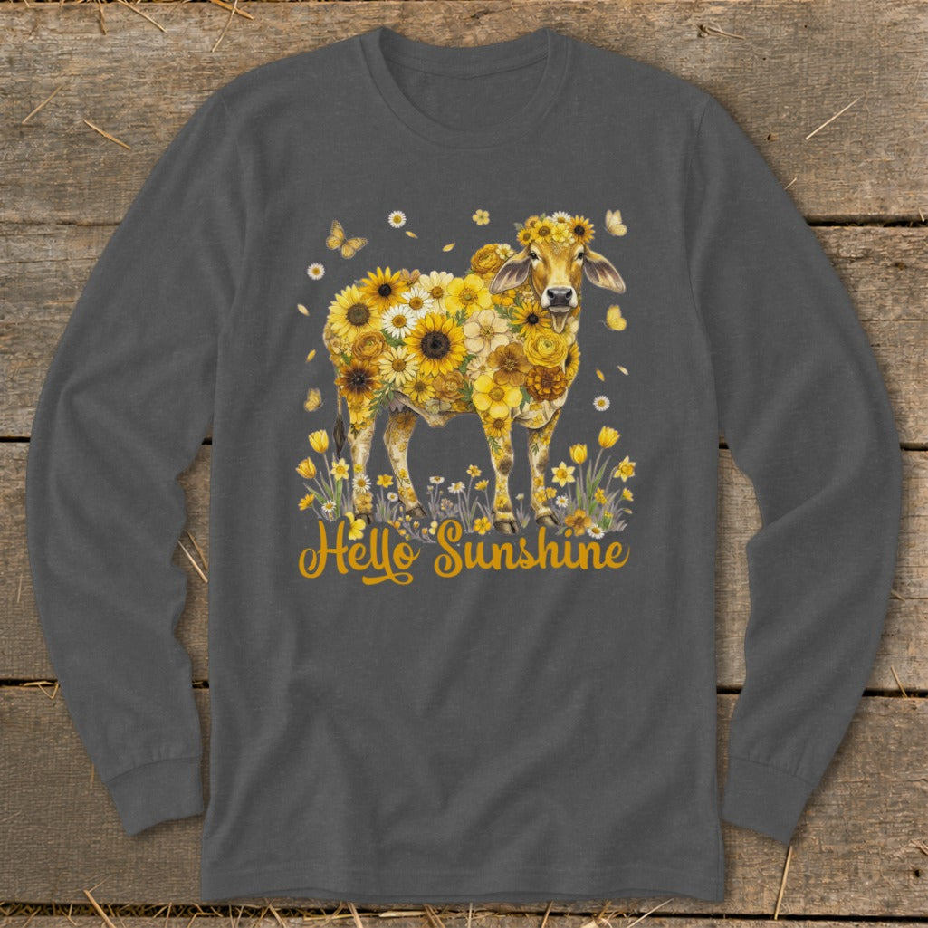 Hello Sunshine Brahma Cow Long Sleeve Tee