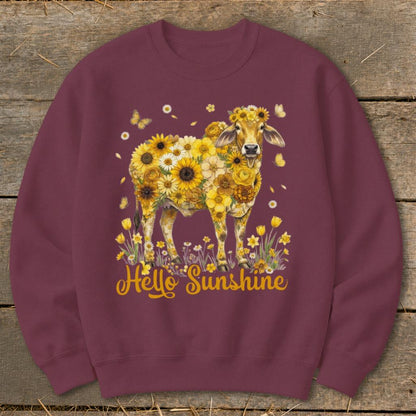 Hello Sunshine Brahma Cow Sweatshirt