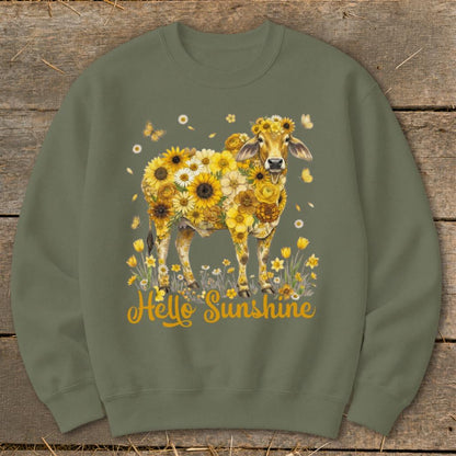 Hello Sunshine Brahma Cow Sweatshirt