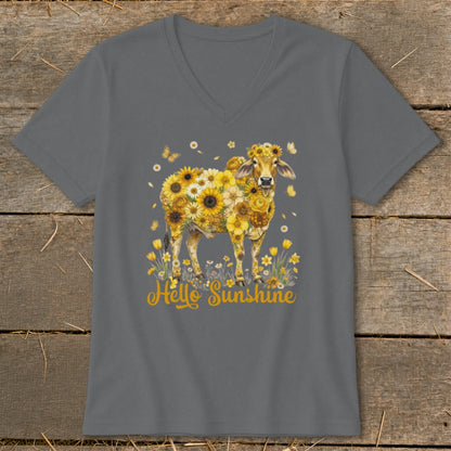 Hello Sunshine Brahma Cow V-neck