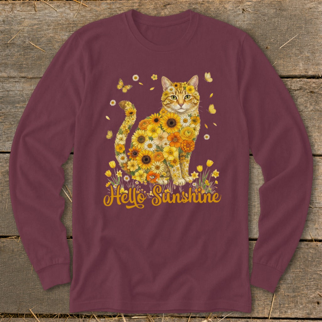Hello Sunshine Cat Long Sleeve Tee