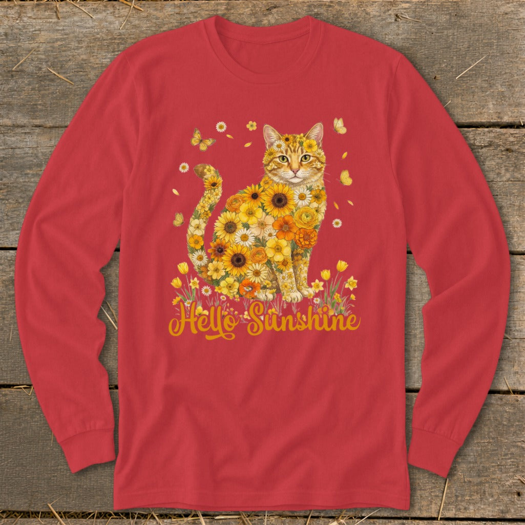 Hello Sunshine Cat Long Sleeve Tee
