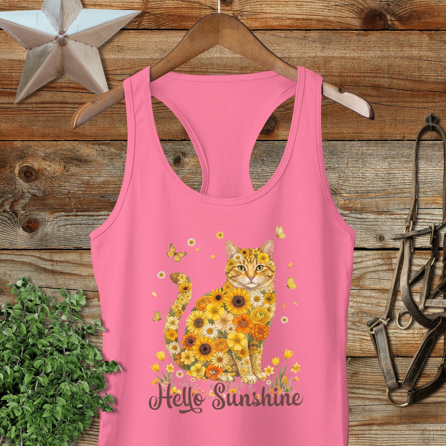 Hello Sunshine Cat Racerback Tank