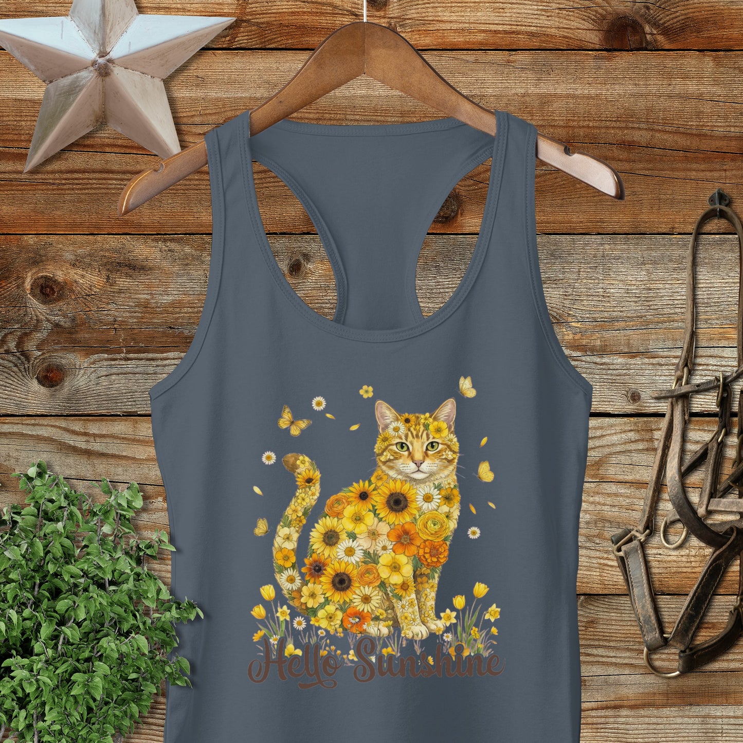 Hello Sunshine Cat Racerback Tank